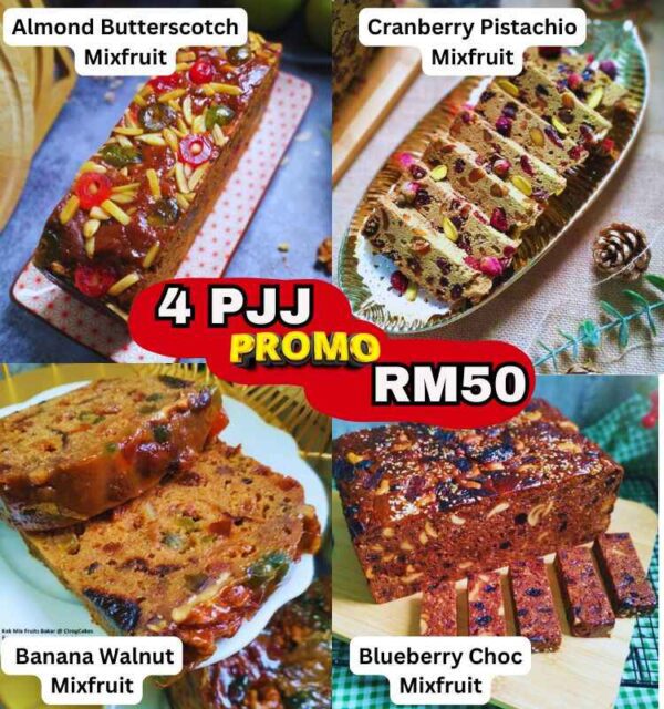 Promo Kek Buah Bakar 4 Flavors
